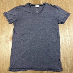 Diesel Mens Gray V Neck T Shirt Mens Size Large Cotton Short Sleeve